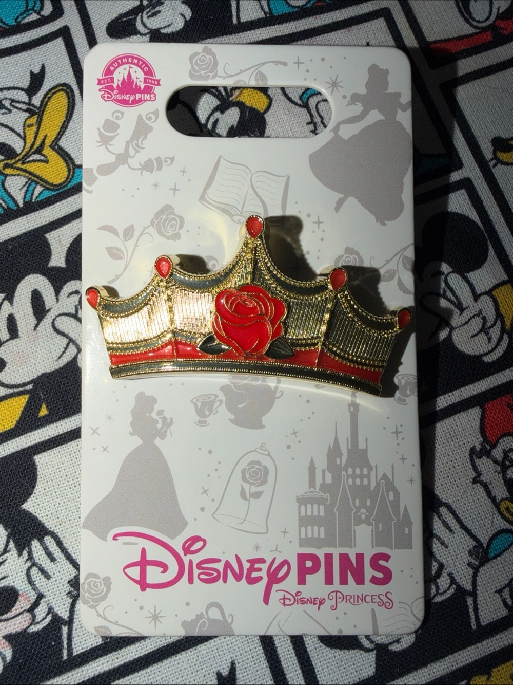 Disney Parks Princess Belle Beauty and the Beast Crown Pin New 2024